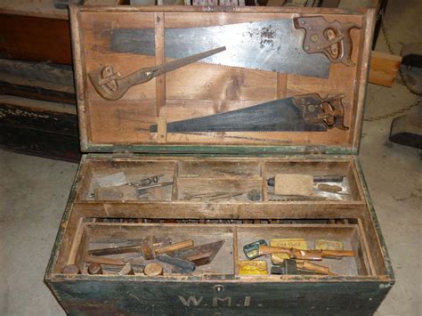 metal carpenters tool box|vintage carpenters tool box.